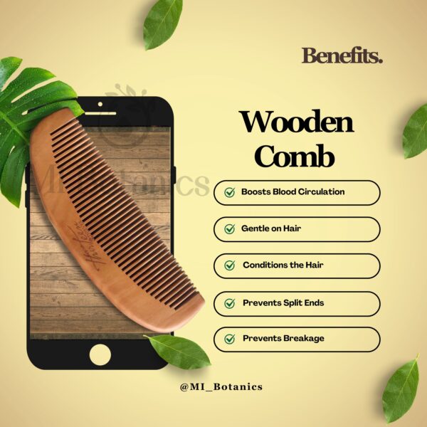 Natural Pure Healthy Neem Wooden
Comb - Image 2